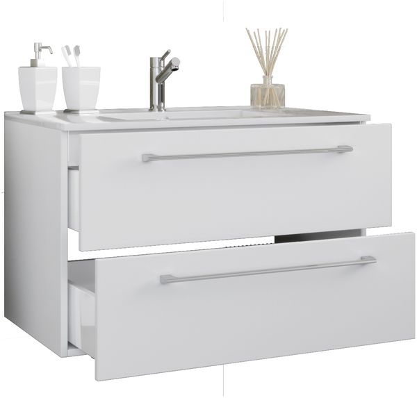 VCM Badmöbel Waschtisch Badinos 914844 Weiß H. 52 x B. 60 x T. 46 cm
