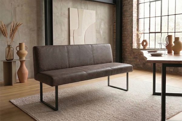 KAWOLA Esszimmerbank ELEEN Leder dunkelbraun 143cm 85 x 69 x 143 cm
