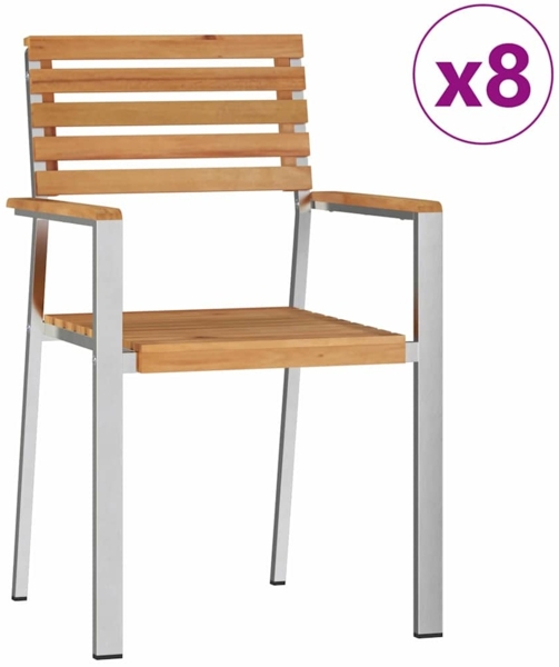 vidaXL Gartenstuhl 8 pcs Öl-Natur 56 x 54,5 x 87 cm Massivholz Teak 3334850