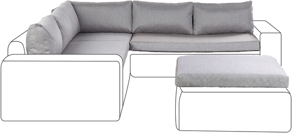 Outdoor Kissenbezug Set PALERMO Grau