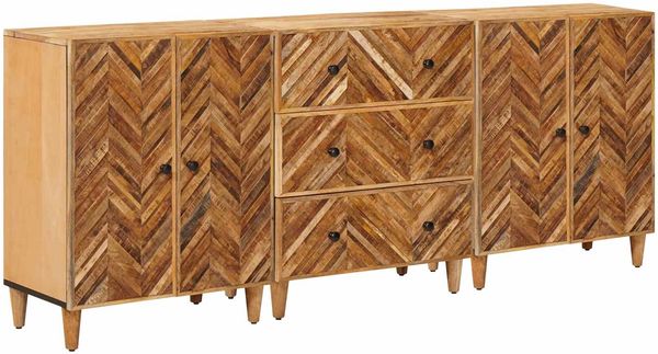 vidaXL Stauraumschränke 3 pcs Braun 60 x 33,5 x 75 cm Massivholz Mango 3310176