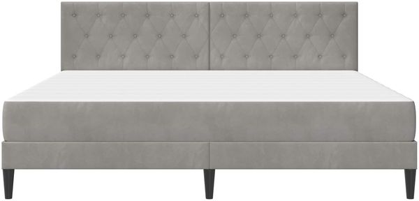 vidaXL Bettgestell mit Matratze Hellgrau 180 x 200 cm Samt 3415066 Bild 6