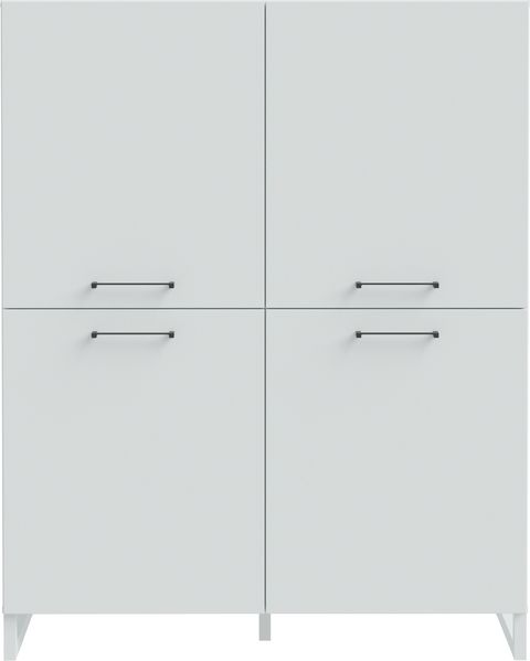 Highboard >SILBA< 4 Türen, Secret grey - 109,9x138,2x41,1cm (BxHxT)