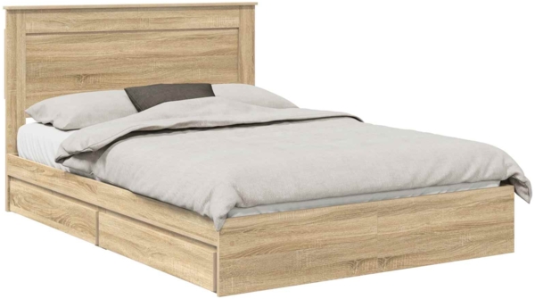 vidaXL Aufbewahrungsbett Sonoma-Eiche 150x200 cm Holzwerkstoff 3410235