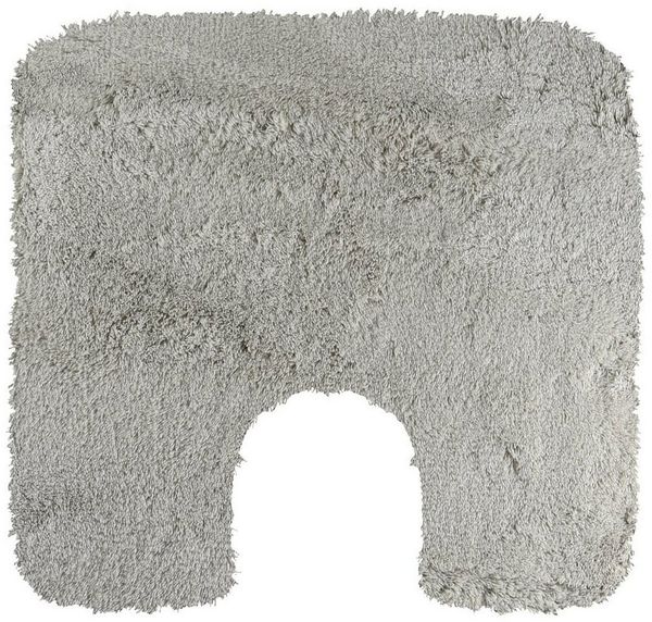 spirella Badematte Bree | kuscheliger Hochflor | Rutschfester Badvorleger | viele Größen | waschbar 40° | 55x55 cm mit WC Ausschnitt | Cool Grau