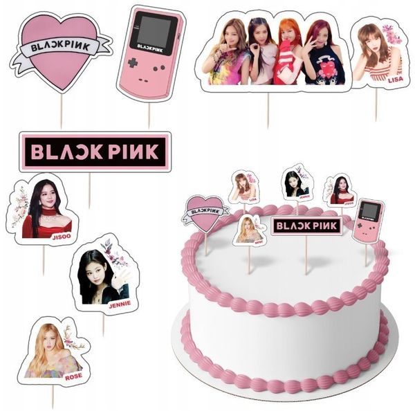 Festivalartikel Tortenstecker BLACKPINK Topper Set 8 Stk Geburstag Torten Deko Kuchen Junge