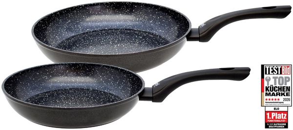 Elo Pfannen-Set Pure Belugo, Aluminium (Set, 2-tlg, 1x Bratpfanne Ø 24 cm, 1x Bratpfanne Ø 28 cm), Induktion