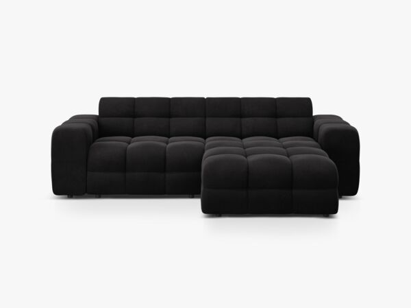 Micadoni Ecksofa Kendal 4-Sitzer Rechts Samt Magic Velvet Schwarz
