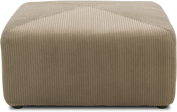 DOMO. collection Polsterhocker 800011, Hocker, quadratisch, individuell kombinierbar, Cord Modul-Fußhocker, Polstergarnitur, 85 x 85 x 42 (BxTxH), schlamm