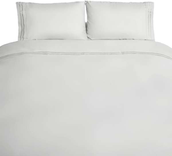 Bettwäsche 200 x 220 cm mit 2 Kissenbezüge 50 x 70 cm - 4-teilig für 2 Personen Grau