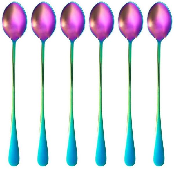 Intirilife Dessertlöffel (6 Stück), 6er Set Löffel Dessertlöffel Kaffee Latte Macchiato Longdrinks