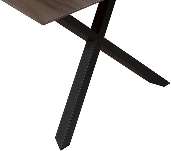 Esstisch Akazie 200x100x75 grau lackiert / ausgestellte X-Beine anthrazit matt SWISS EDGE Bild 3