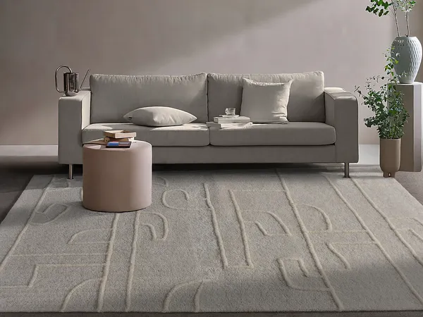 Vente-unique - CORALIE Teppich Stoff Weiß - B 160 cm x H 2 cm x L 230 cm