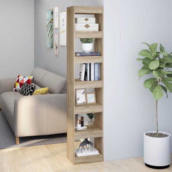 vidaXL Bücherregal/Raumteiler Sonoma-Eiche 40x30x198 cm 811640