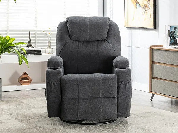 Vente-unique - SILVANO Sessel Stoff Grau - B 95 cm x H 105 cm x L 82 cm