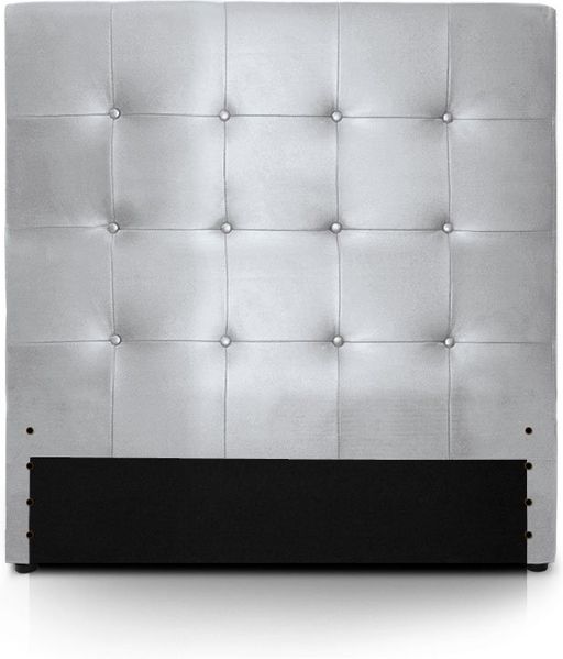 Menzzo Contemporain Luxor Betten-Kopfteil aus Holz, 8 x 100 x 122 cm, Silber, L90 x P8 x H122 cm