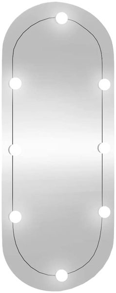 Wandspiegel, Badspiegel mit LED-Leuchten 40x90 cm Glas Oval de6986