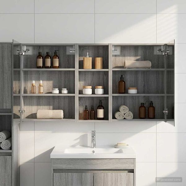vidaXL Badezimmerschrank-Set 3 pcs 130 x 14,5 x 70 cm Holzwerkstoff 3403765
