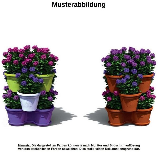 Engelland Blumenständer Säulentopf, Hochbeet, Kräuterbeet (Vorteils-Set, 2 St, 11 Liter Fassungsvermögen je Ebene), fallsicher, UV-beständig, stapelbar, platzsparend, robuster Kunststoff