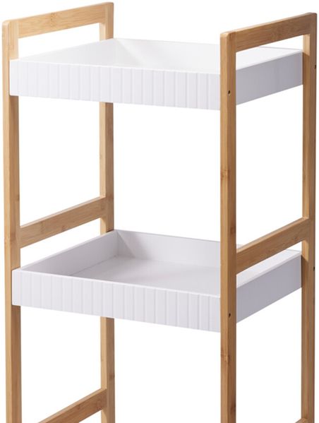 Bambus Badezimmerregal Badregal Wandregal Regal 4 Etagen 36x30x110cm Bild 4