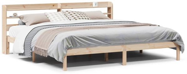 Doppelbett, Betten für Erwachsene, Massivholzbett ohne Matratze 200x200 cm Kiefer de3308