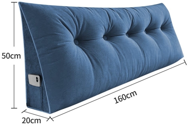 JEOBEST Rückenkissen Dreieckiges Lesekissen, Keilkissen mit Seitenfach, 1-tlg, 160cm breit, Kissen mit abnehmbarem und waschbarem Bezug Bild 3