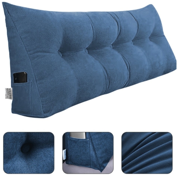 JEOBEST Rückenkissen Dreieckiges Lesekissen, Keilkissen mit Seitenfach, 1-tlg, 160cm breit, Kissen mit abnehmbarem und waschbarem Bezug Bild 2