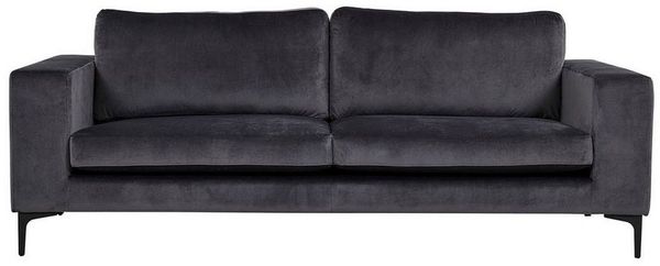 ebuy24 Sofa Bolero Sofa 3 Personen velour grau, 1 Teile