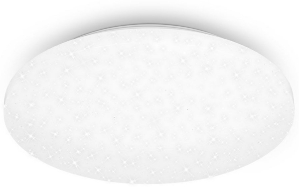 BRILONER - LED Deckenlampe mit Sternendekor, LED Deckenleuchte Bad IP44, gelochtes Dekor, neutralweißes Licht, Ø340 mm, Weiß