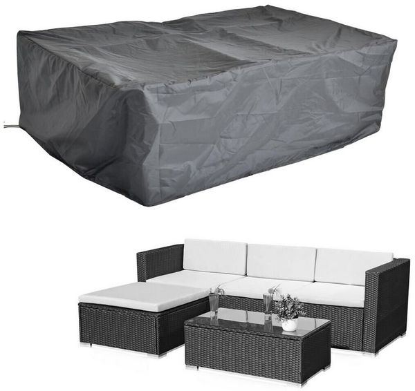 Melko Gartenmöbel-Schutzhülle Abdeckplane für Rattan Lounge 242 x 162 x 100 cm Gartenmöbel Schutzhülle (Stück, 1-St, Plane), mit Kordelverschluss