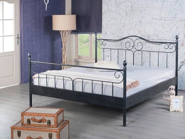 Einrichten24 Metallbett Virgina schwarz, 140x200 cm