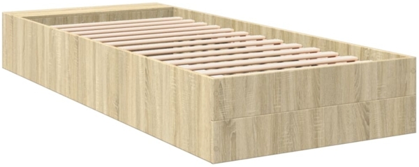 vidaXL Bettgestell Sonoma-Eiche 90x190 cm Holzwerkstoff 3280617 Bild 5
