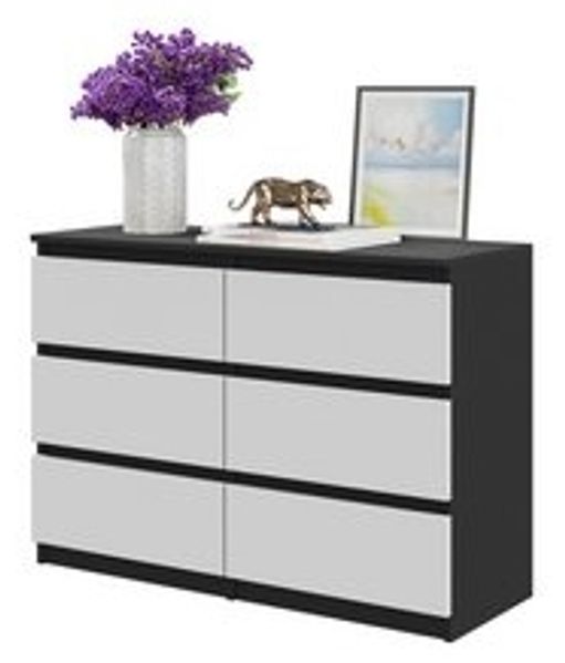 Furnica Kommode GABRIEL 6 Schubladen - Anthrazit Grau H70cm B100cm T33cm Bild 6