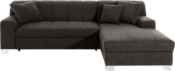 INOSIGN Ecksofa Turah incl. Zierkissen, moderne Steppung, auch in Leder, wahlweise mit Bettfunktion, Schlafsofa, B/T/H: 239/152/75 cm, L-Form
