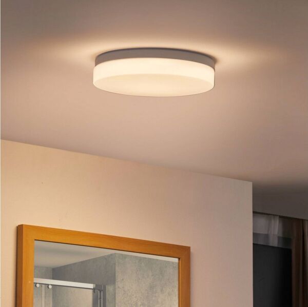 Prios Deckenleuchten Wynion, LED, Kunststoff Weiß Farbwechsel warmweiß / tageslicht IP64, 1 x 18 W LED, Farbwechsel warmweiß / tageslicht