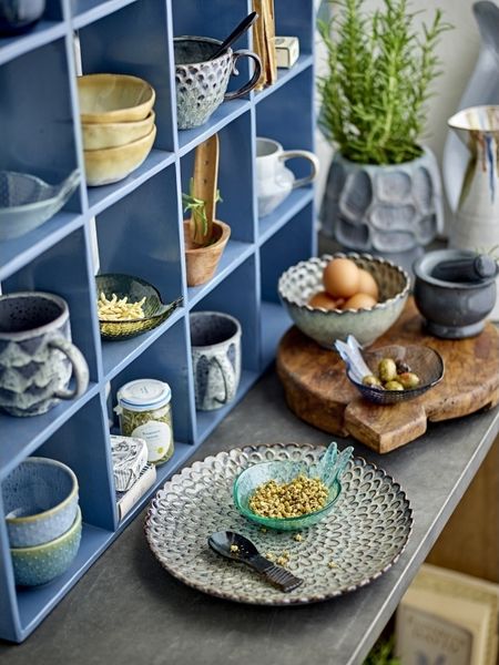 CREATIVE COLLECTION Bekka Regal Blau Recyceltes Holz