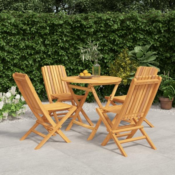 vidaXL 5-tlg. Garten-Essgruppe Massivholz Teak 3155018