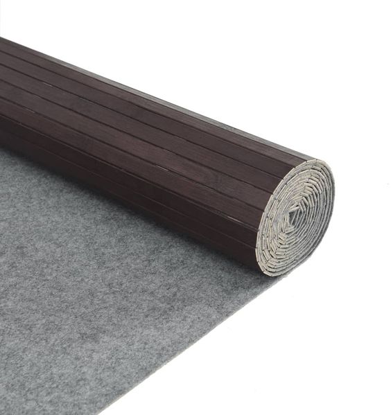 vidaXL Teppich Rechteckig Dunkelbraun 80x200 cm Bambus 376779 Bild 5