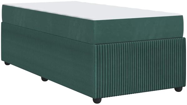 vidaXL Bettrahmen mit Matratze Dunkelgrün 90 x 190 cm Stoff 3398337 Bild 9