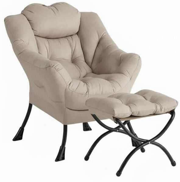 GarveeMore Ohrensessel Relaxsessel mit Hocker Ohrensessel Polstersessel Faulsesse