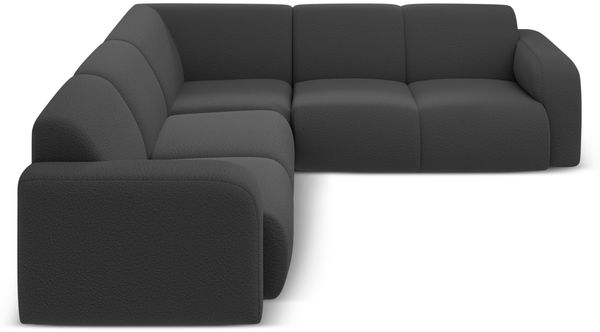 Micadoni Ecksofa Molino 5-Sitzer Boucle Baloo Dunkelgrau Bild 2