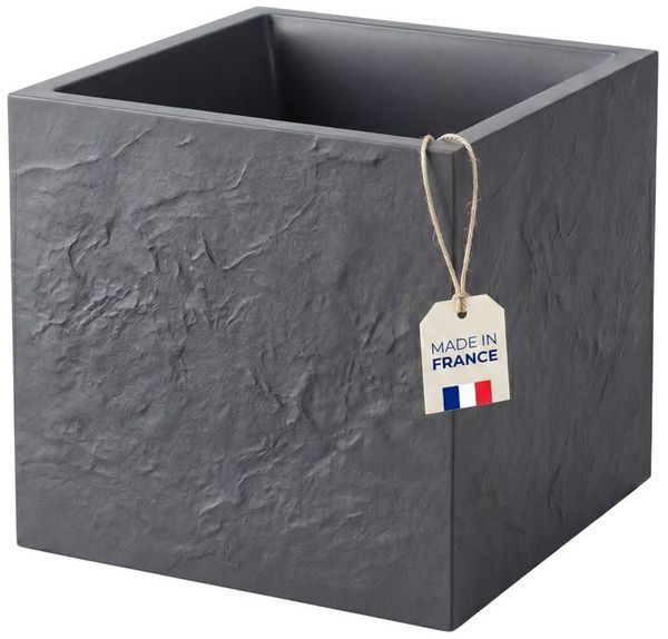 BigDean Pflanzkübel Blumenkübel Doppelwandig Schwer Made in Europe Steinoptik (Packung, 1 St, Pflanzkübel), Doppelwandig, Wasserablaug anpassbar, UV-Stabil und Frostfest