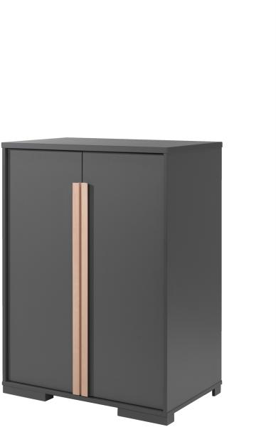 Kleiderschrank >LONDON< in Anthrazit/Buche - 86x116,2x56cm (BxHxT)