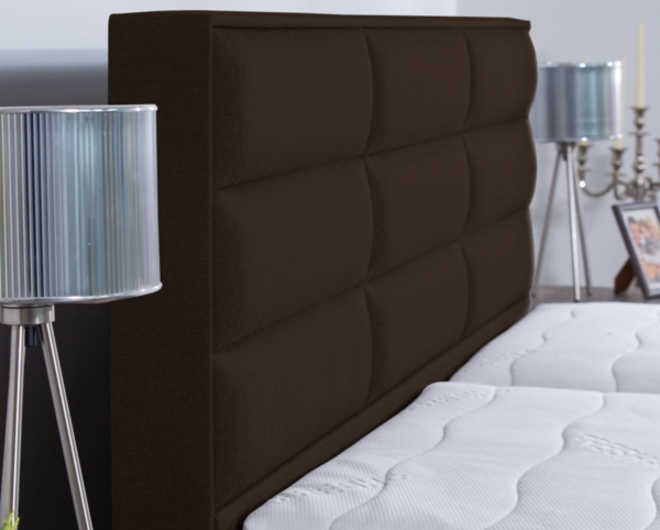 Meisterbetten Boxspringbett Pino 160x200 in WT-Dunkel Braun, Matratzenbezug Nano, Ergoflex-Topper Bild 5
