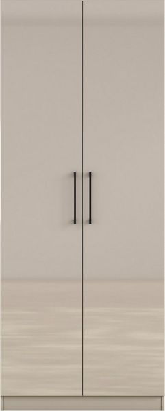 OTTO home Kleiderschrank Sylt Schlafzimmerschrank Garderobe Schrank hochglanz (hochwertige Metall Griffe in schwarz) Drehtürenschrank mit perfekter Innenausstattung, Breite 80cm
