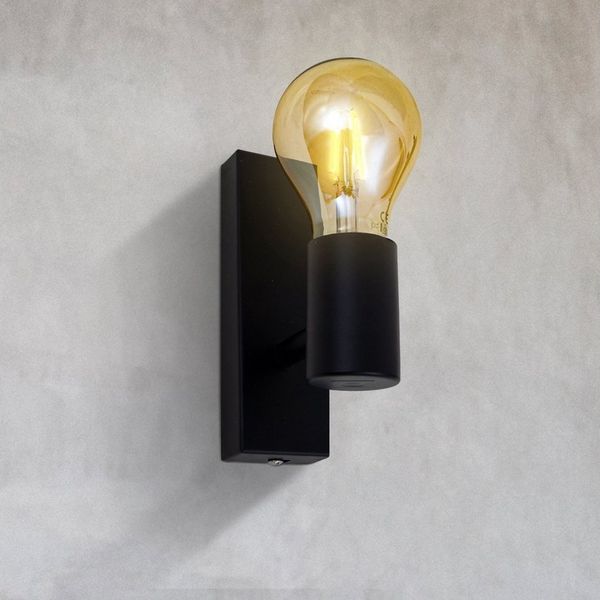 B.K.Licht - Wandleuchte Innen schwenkbar, E27 Fassung, max. 60 Watt, Wandlampe innen, Wandstrahler, Wandlicht, Wandbeleuchtung, Schlafzimmer, Flurlampe, Wall Light, Retro, 16,5 x 5 x 11 cm, Schwarz
