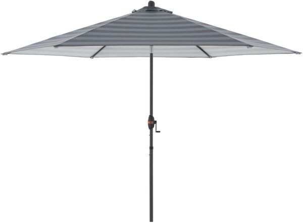 Doppler myZone Mittelmastschirm Auto-Tilt rund 305 cm Sonnenschirm 6 Farben 429465 840S Blockstreifen Anthrazit