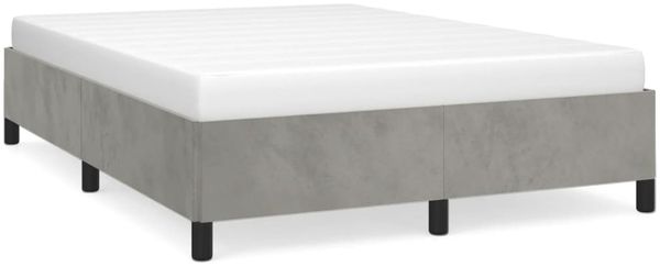 Doppelbett, Bettgestell Modernen ohne Matratze Hellgrau 140x200 cm Samt d2488e