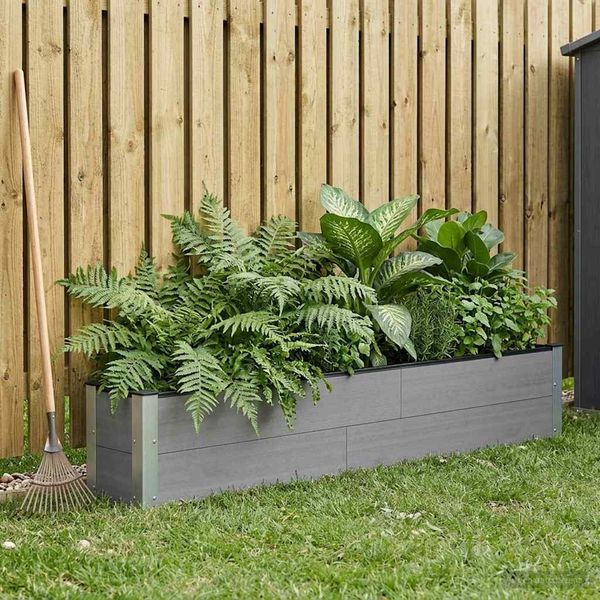 vidaXL Hochbeet Grau 200 x 30 x 36 cm 42039022