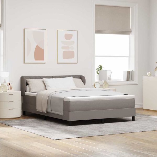 vidaXL Boxspringbett mit Matratze Taupe 160 x 200 cm Stoff 3340098